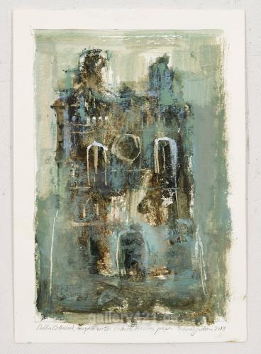 Dublin Cathedral - water colour and tempera by France Jodoin
